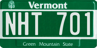 VT license plate NHT701