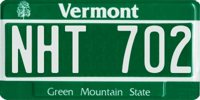 VT license plate NHT702