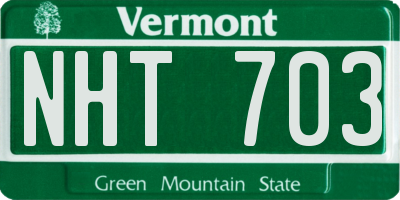 VT license plate NHT703