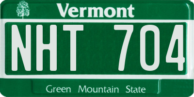 VT license plate NHT704