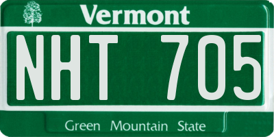 VT license plate NHT705