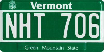 VT license plate NHT706
