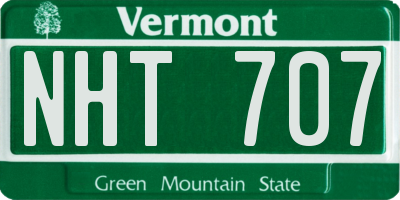 VT license plate NHT707