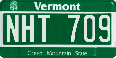 VT license plate NHT709
