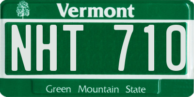 VT license plate NHT710