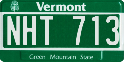 VT license plate NHT713