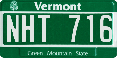 VT license plate NHT716