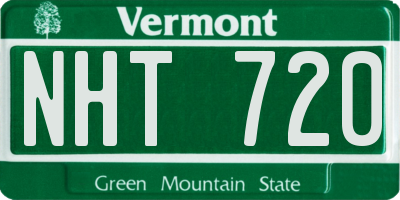 VT license plate NHT720
