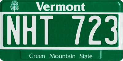 VT license plate NHT723