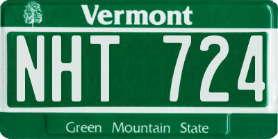 VT license plate NHT724