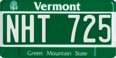 VT license plate NHT725
