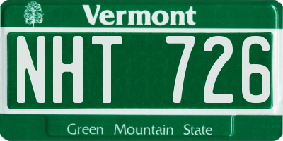VT license plate NHT726