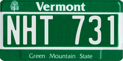 VT license plate NHT731