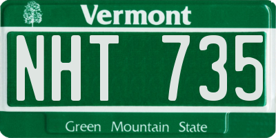 VT license plate NHT735
