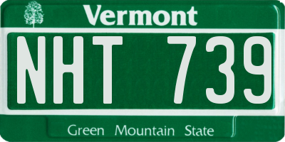 VT license plate NHT739