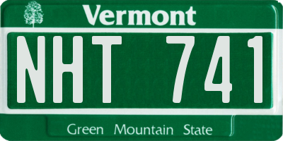 VT license plate NHT741