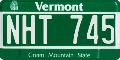 VT license plate NHT745
