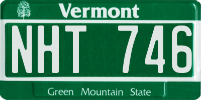 VT license plate NHT746