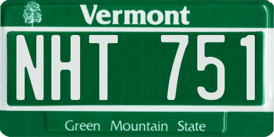 VT license plate NHT751