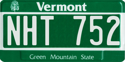 VT license plate NHT752