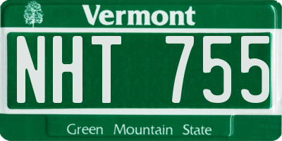 VT license plate NHT755