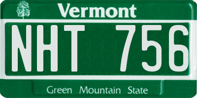VT license plate NHT756