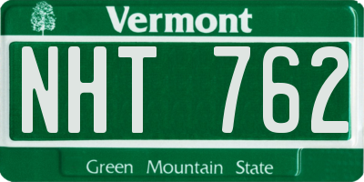 VT license plate NHT762