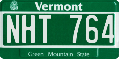 VT license plate NHT764