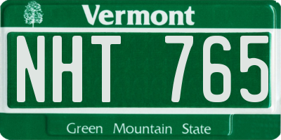 VT license plate NHT765