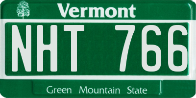 VT license plate NHT766