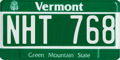 VT license plate NHT768
