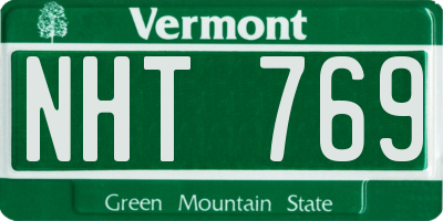 VT license plate NHT769