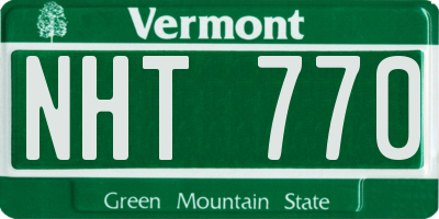 VT license plate NHT770