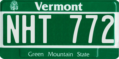 VT license plate NHT772