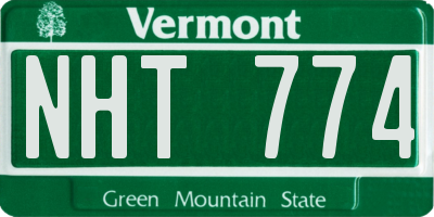 VT license plate NHT774