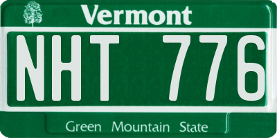 VT license plate NHT776