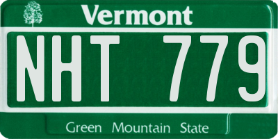 VT license plate NHT779