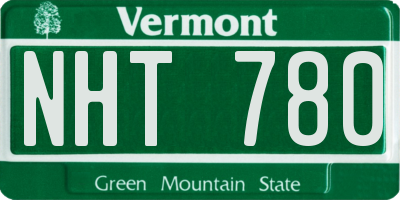 VT license plate NHT780