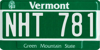 VT license plate NHT781