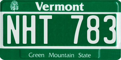 VT license plate NHT783