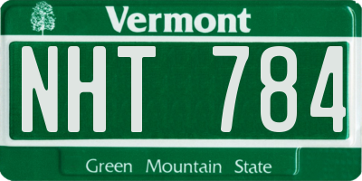VT license plate NHT784