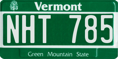 VT license plate NHT785