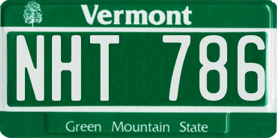 VT license plate NHT786