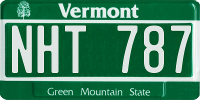 VT license plate NHT787