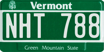 VT license plate NHT788
