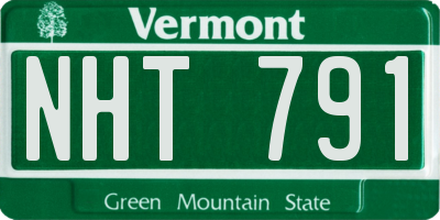 VT license plate NHT791