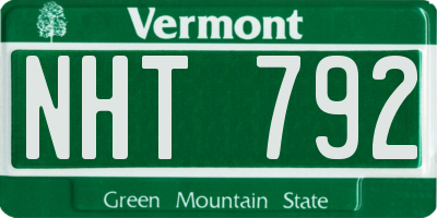 VT license plate NHT792