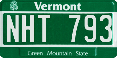 VT license plate NHT793