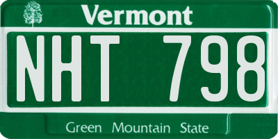 VT license plate NHT798