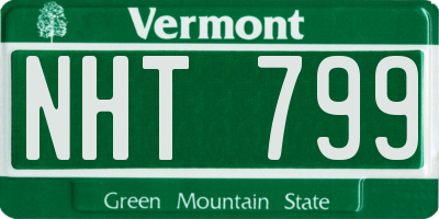 VT license plate NHT799